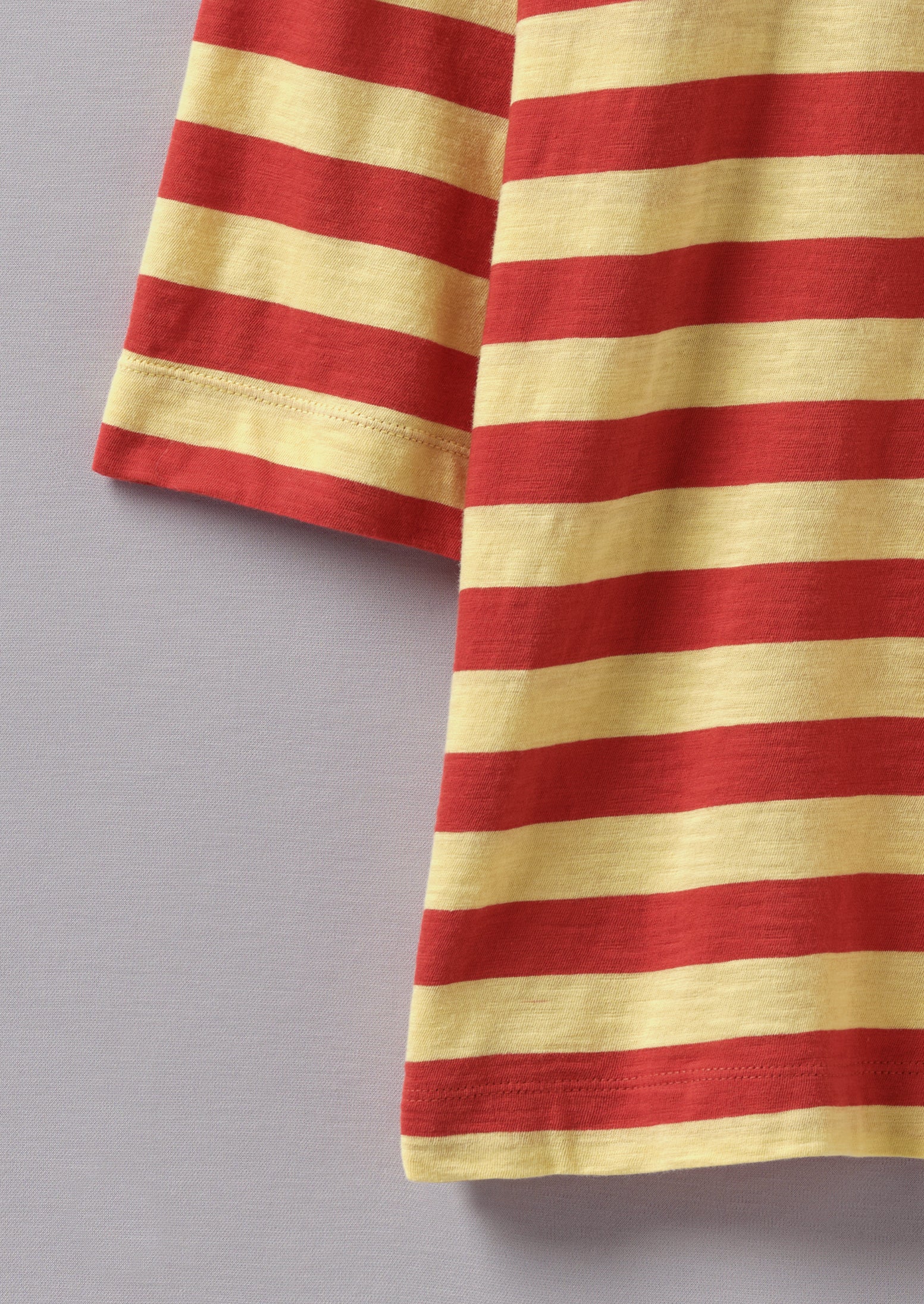 Bold Stripe Cotton Tee | Red/Corn