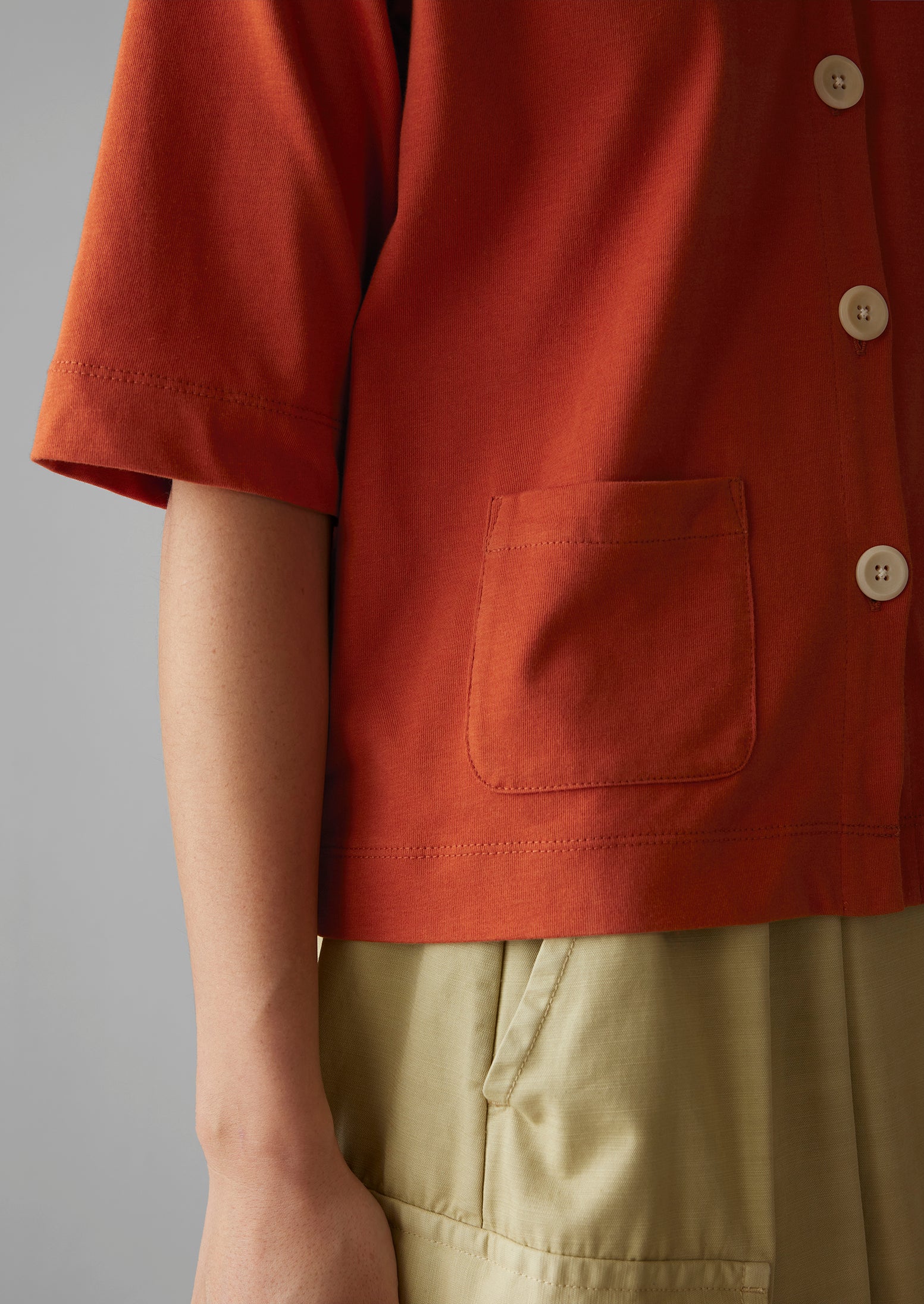 Dry Organic Cotton Jersey Shirt | Russet Orange