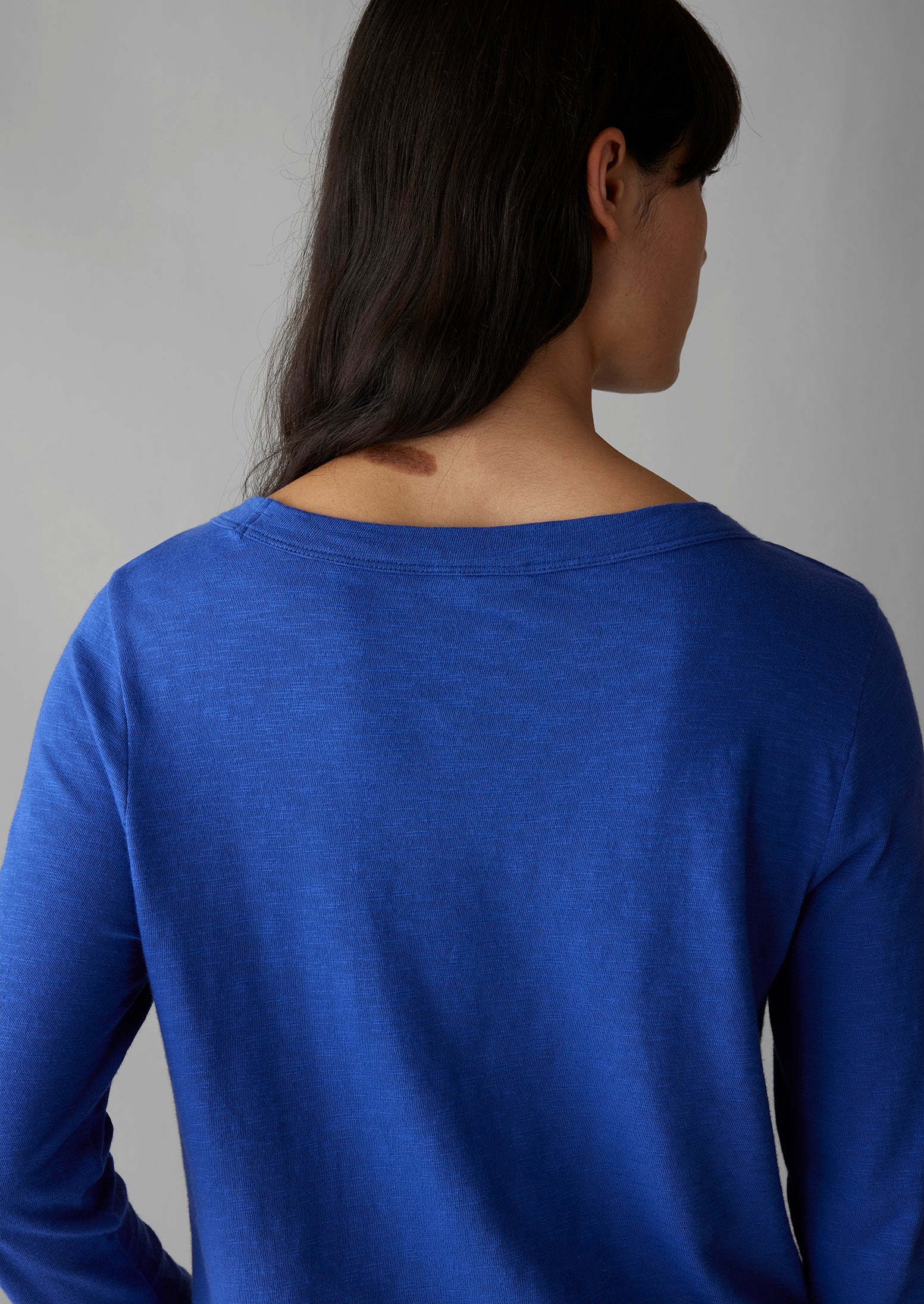 Lia Garment Dyed Boat Neck Tee | Cobalt