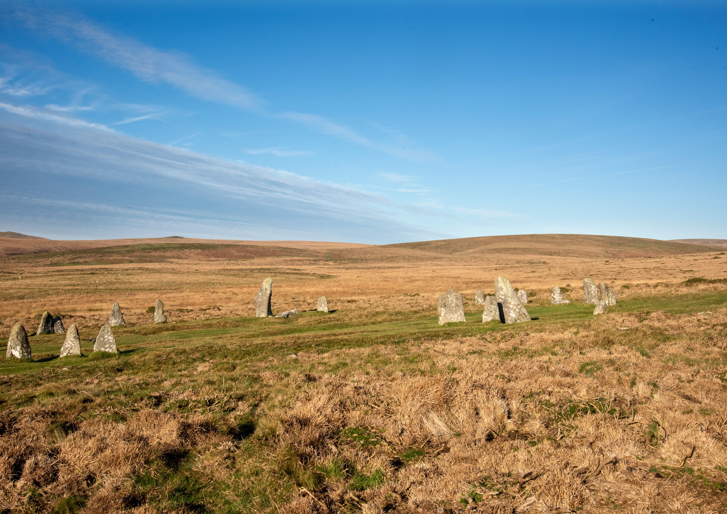 A view of a stone circle in Devon