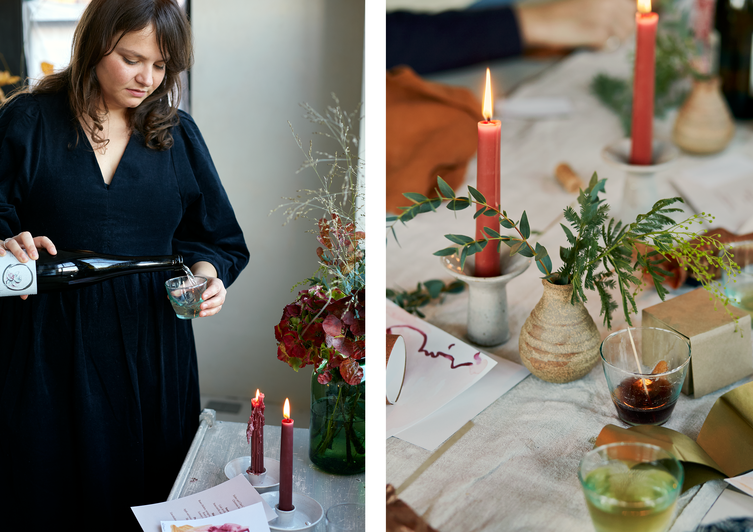 A woman pouring wine