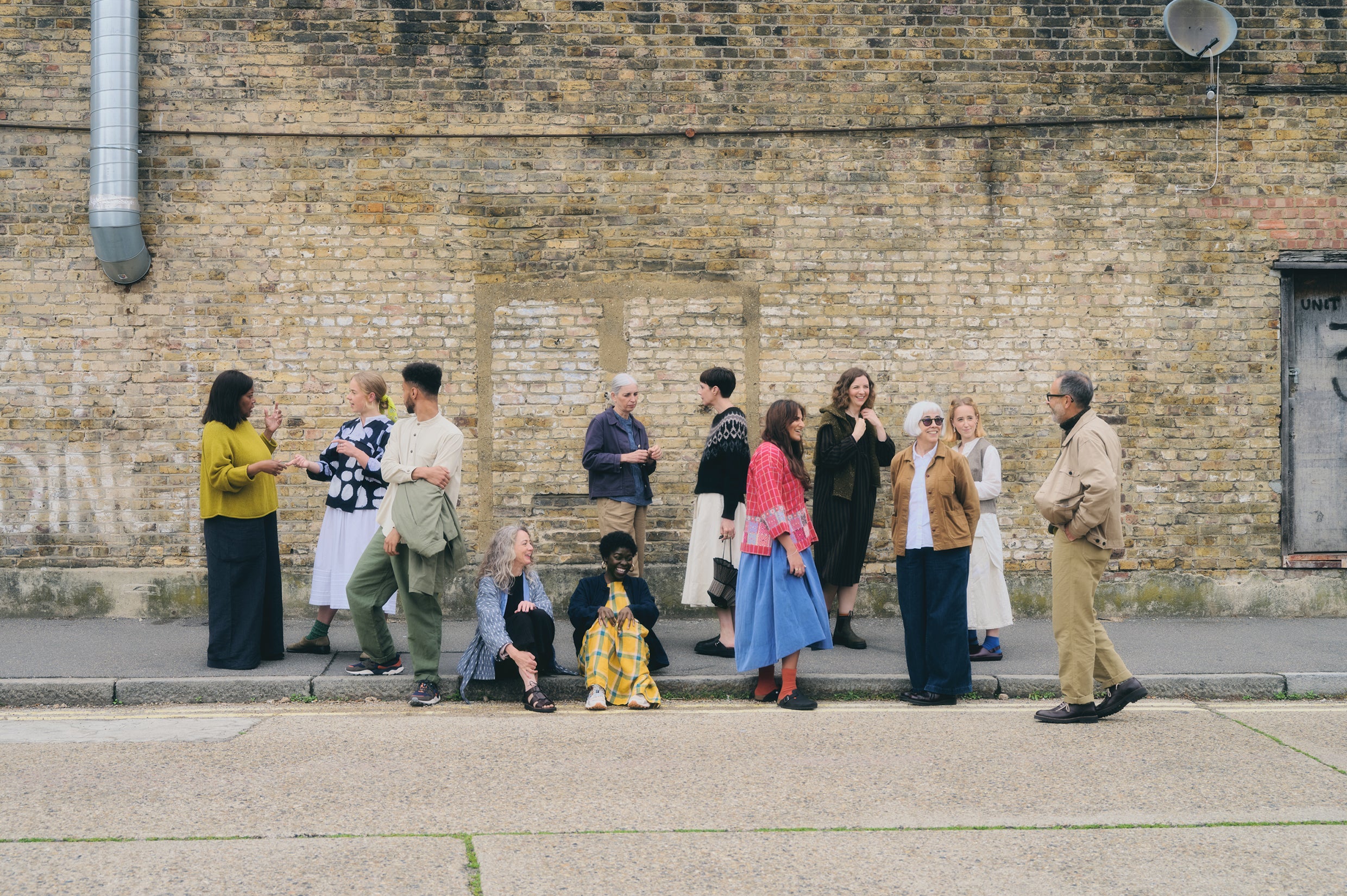 Group of people stood in the street