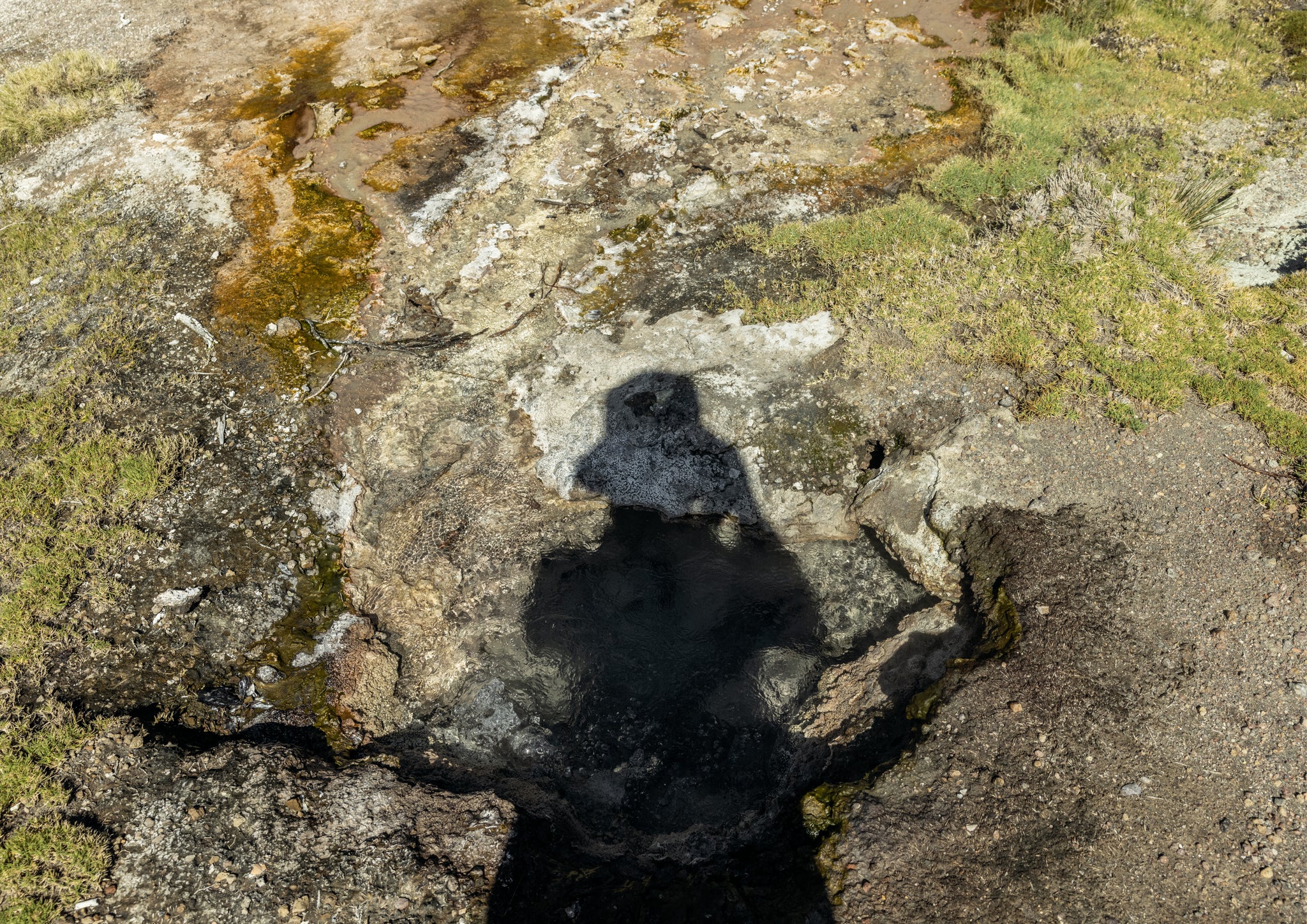 A shadow on a rock