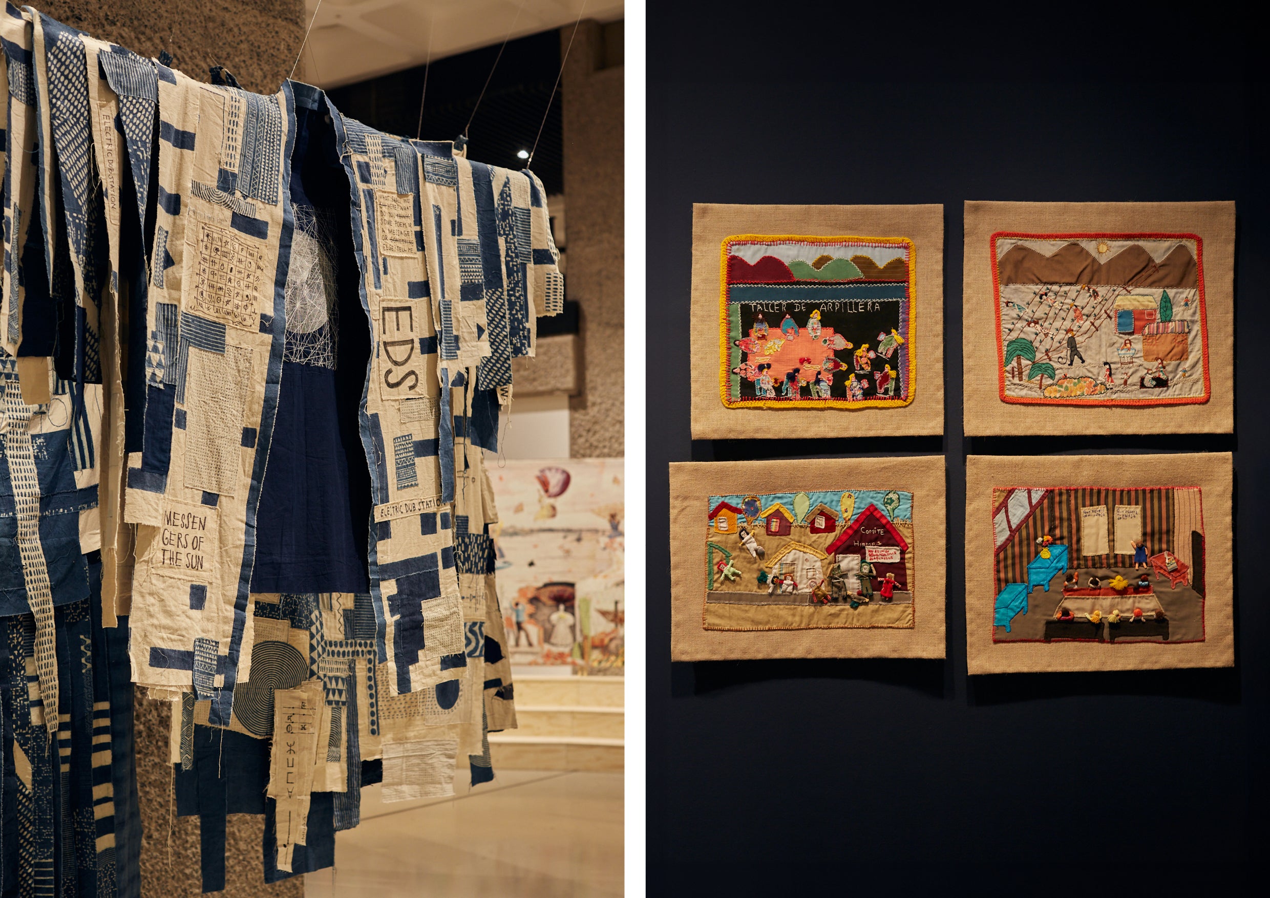 Textile art in an exhibition