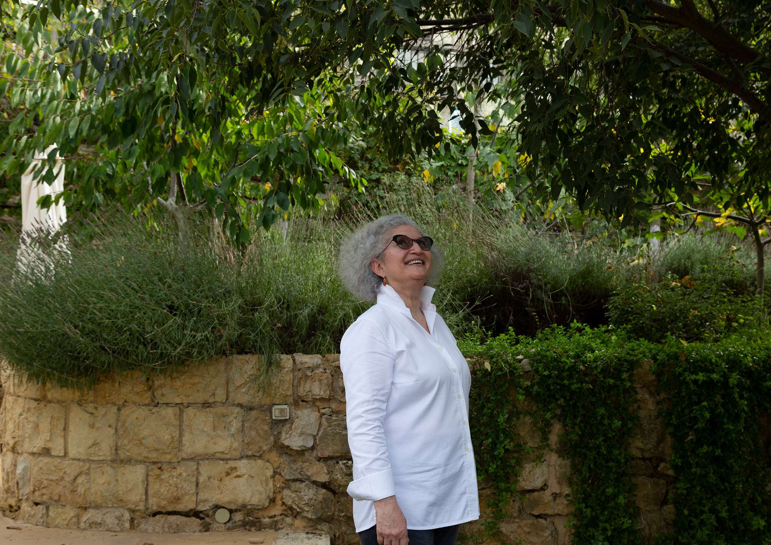 Woman standing in garden