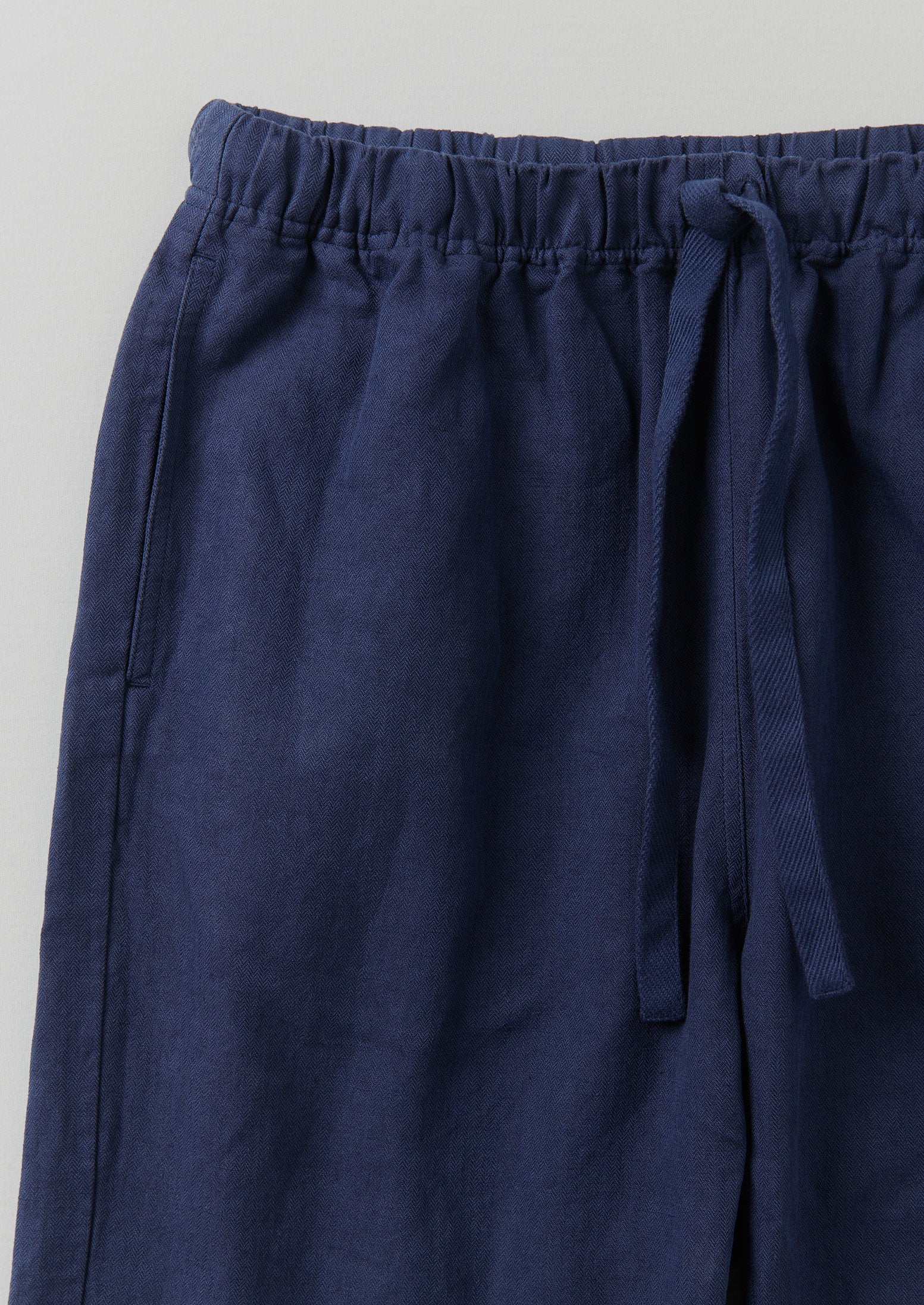 Alfie Garment Dyed Herringbone Trousers | Dark Indigo