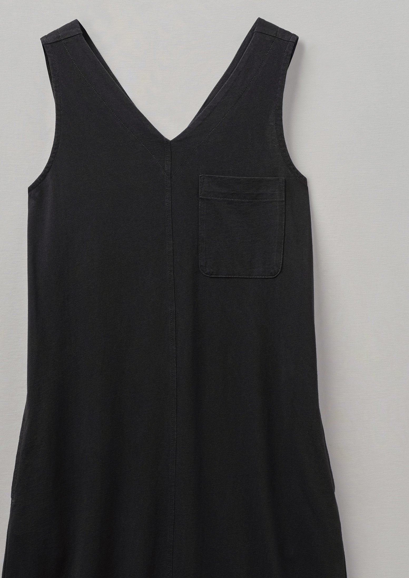 V-Neck Cotton Jersey Dress | Washed Black