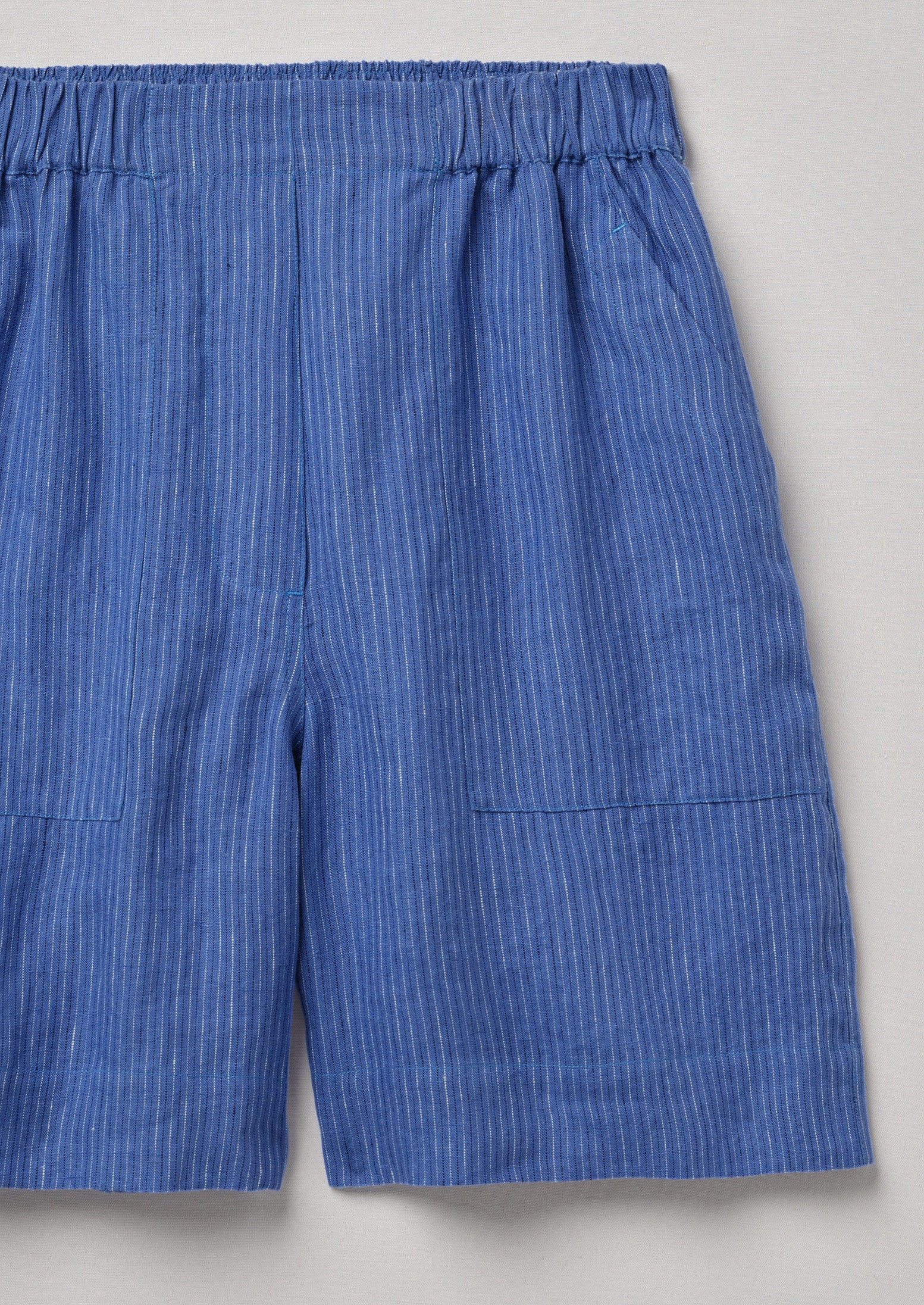 Sail Stripe Linen Shorts | Cornflower Blue