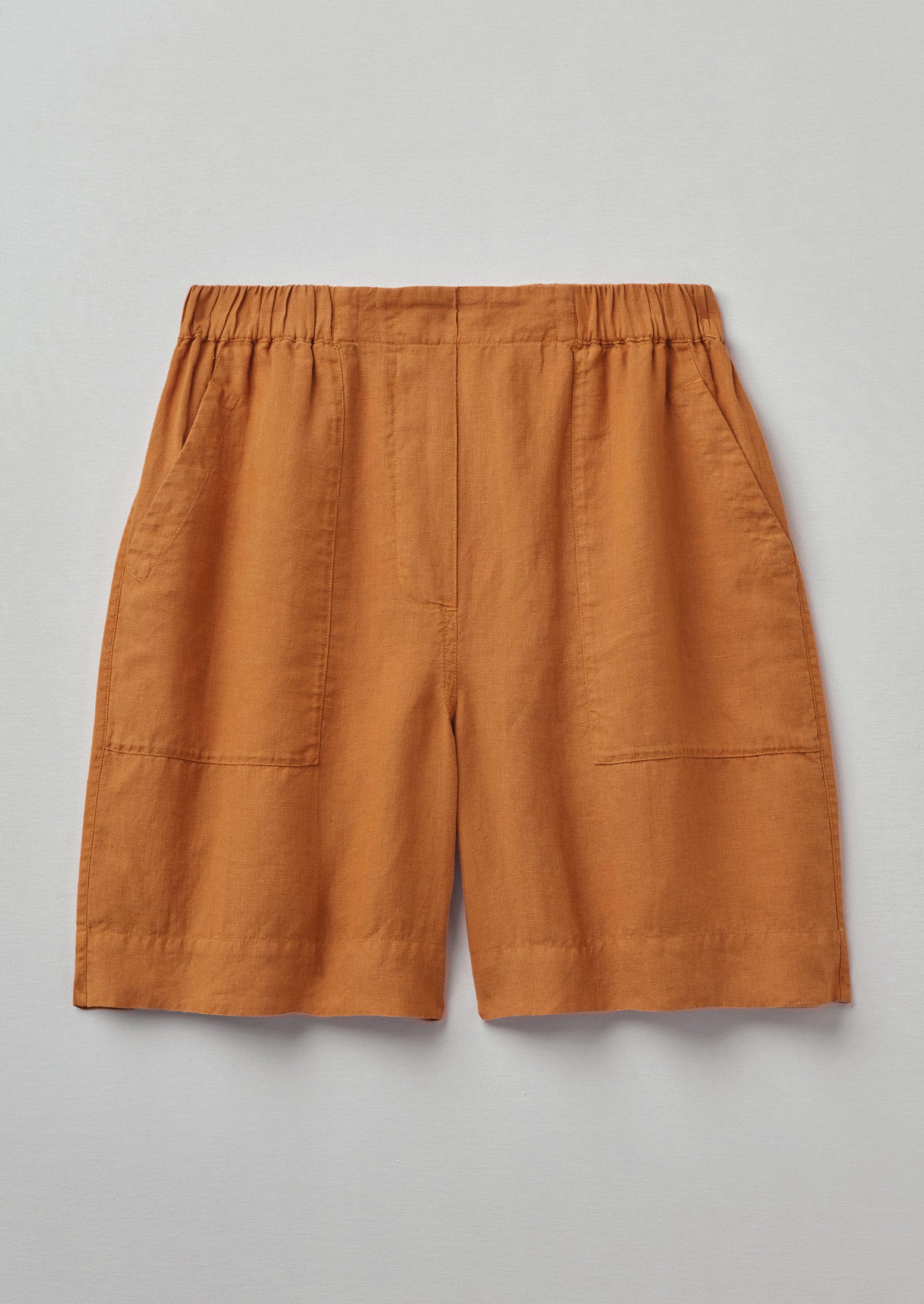 Linen Garment Dyed Shorts | Copper