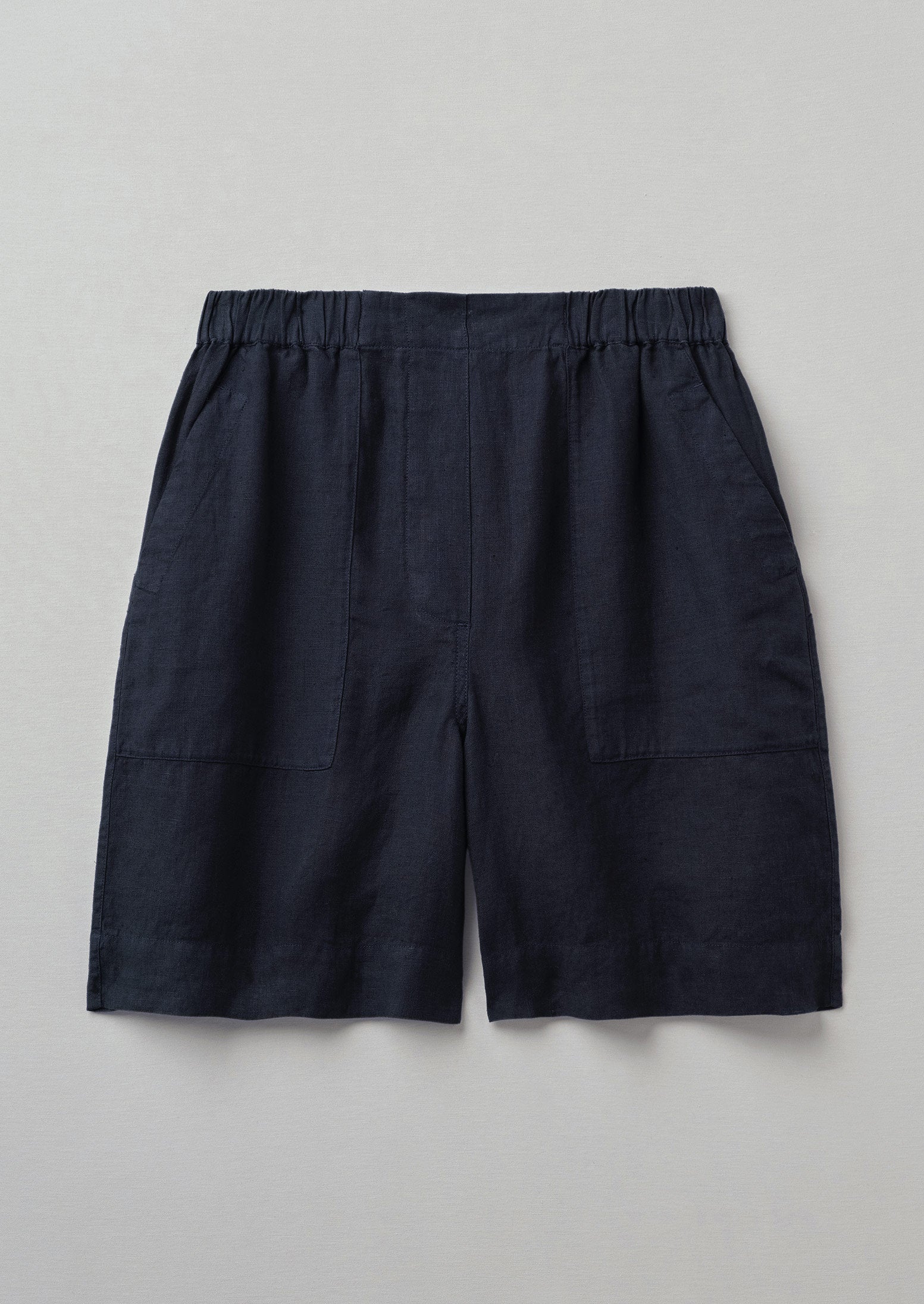 Linen Garment Dyed Shorts | Midnight