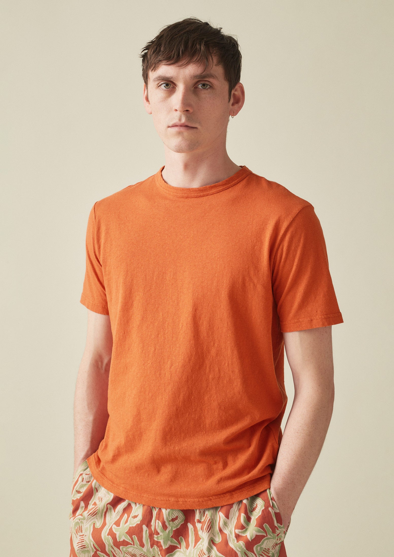 Theo Cotton Linen Short Sleeve Tee | Mango