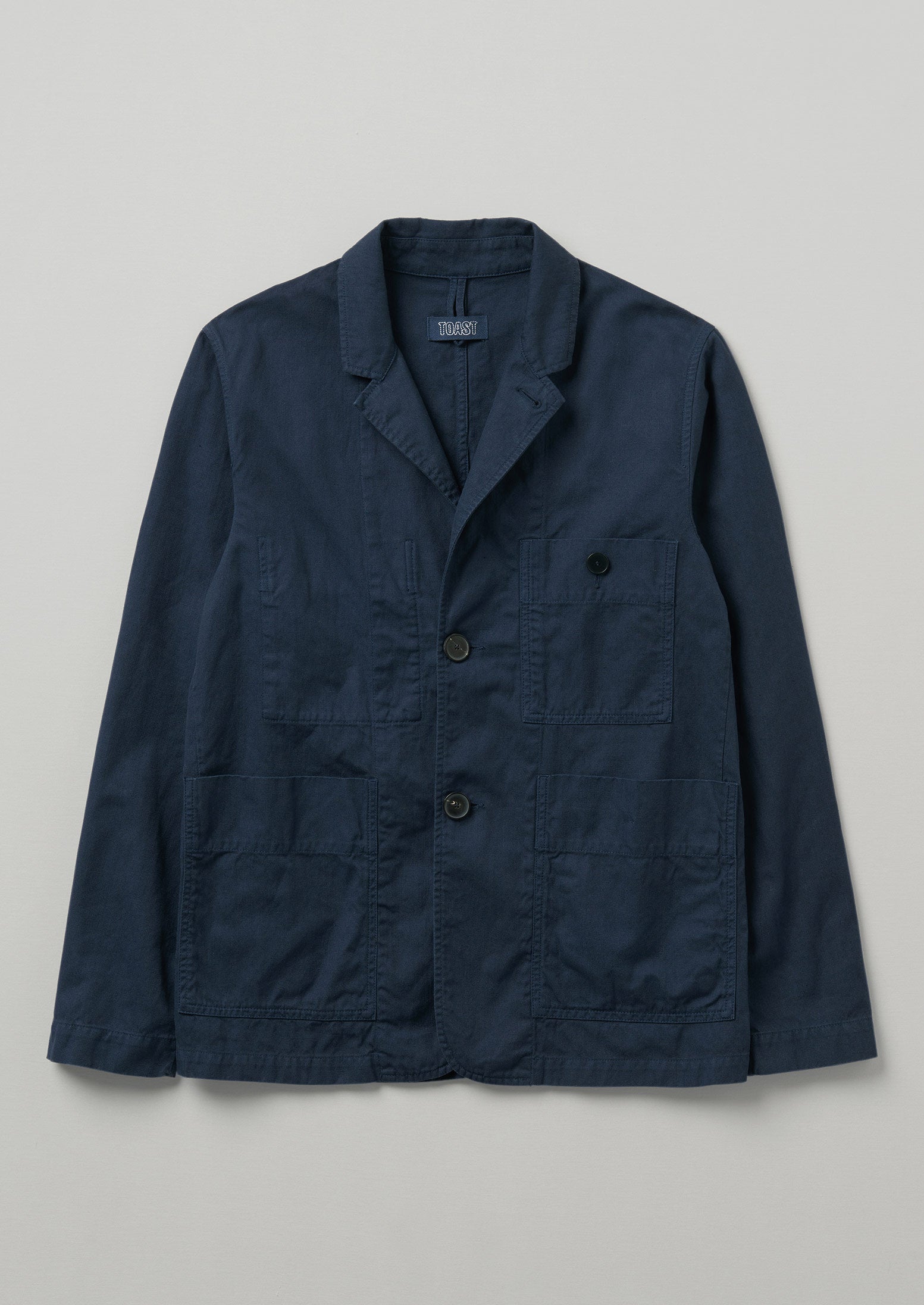 Unstructured Cotton Linen Blazer | Dark Indigo