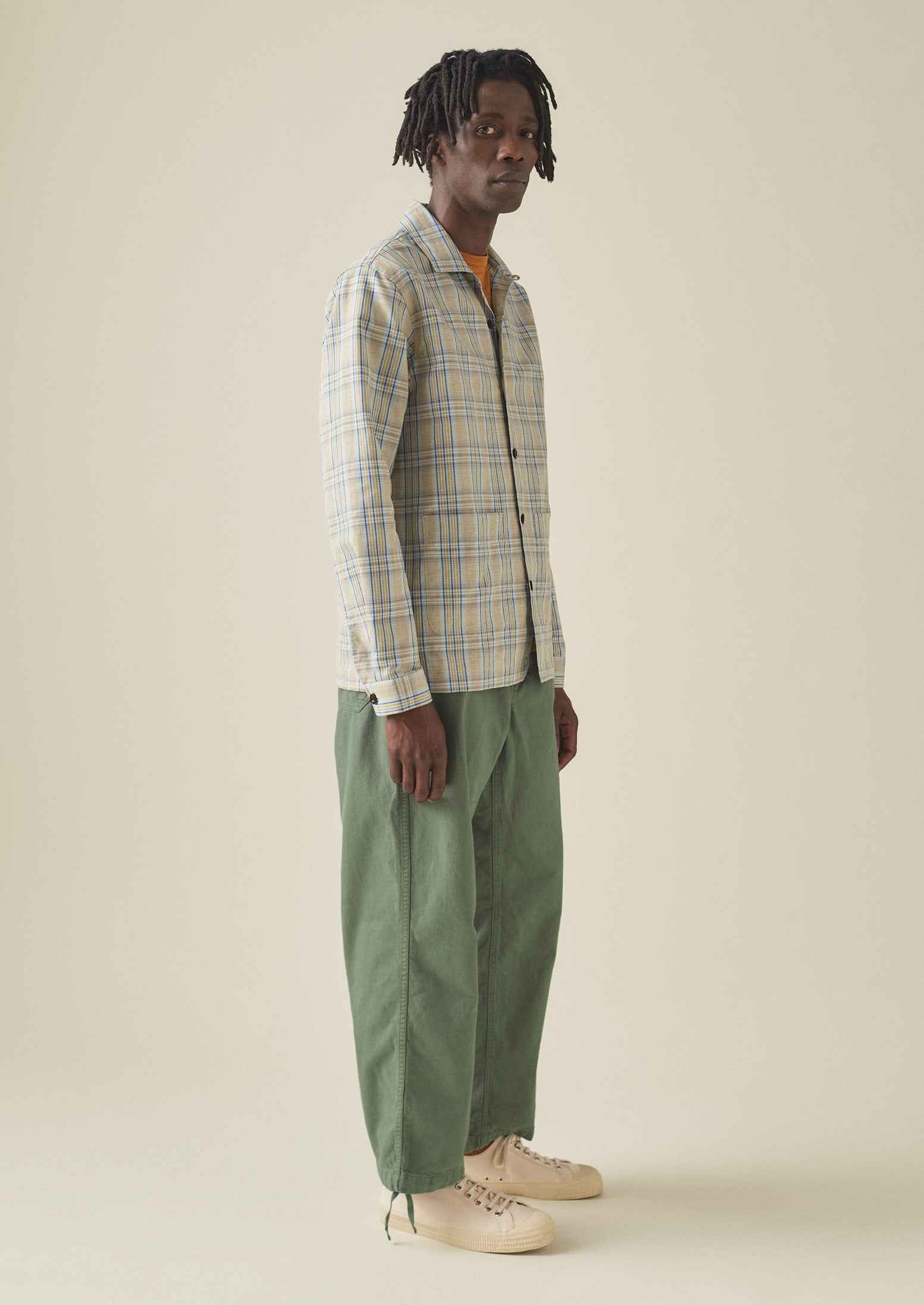 Drawstring Cuff Cotton Linen Trousers | Herb