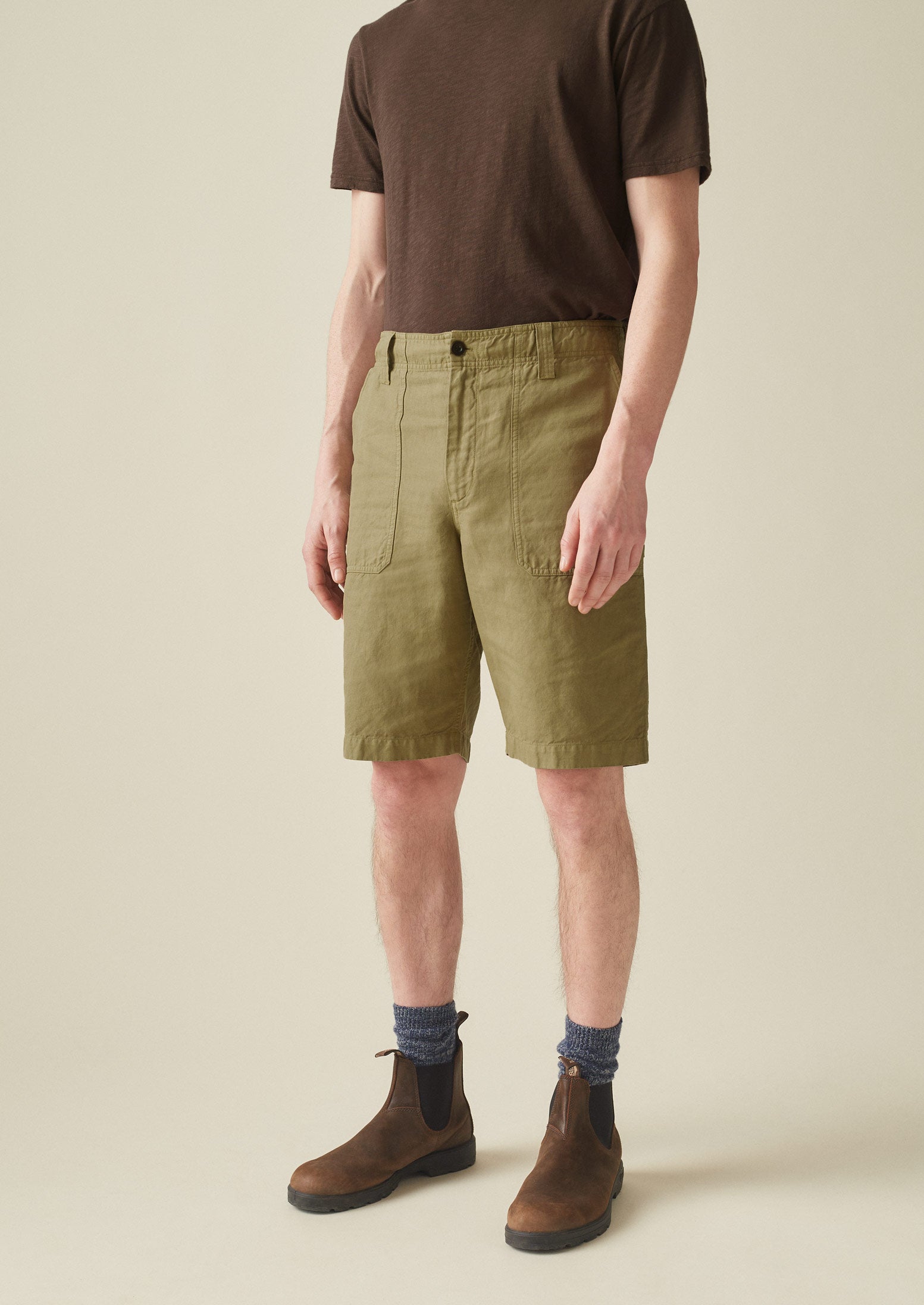 Archie Garment Dyed Shorts | Drift Wood