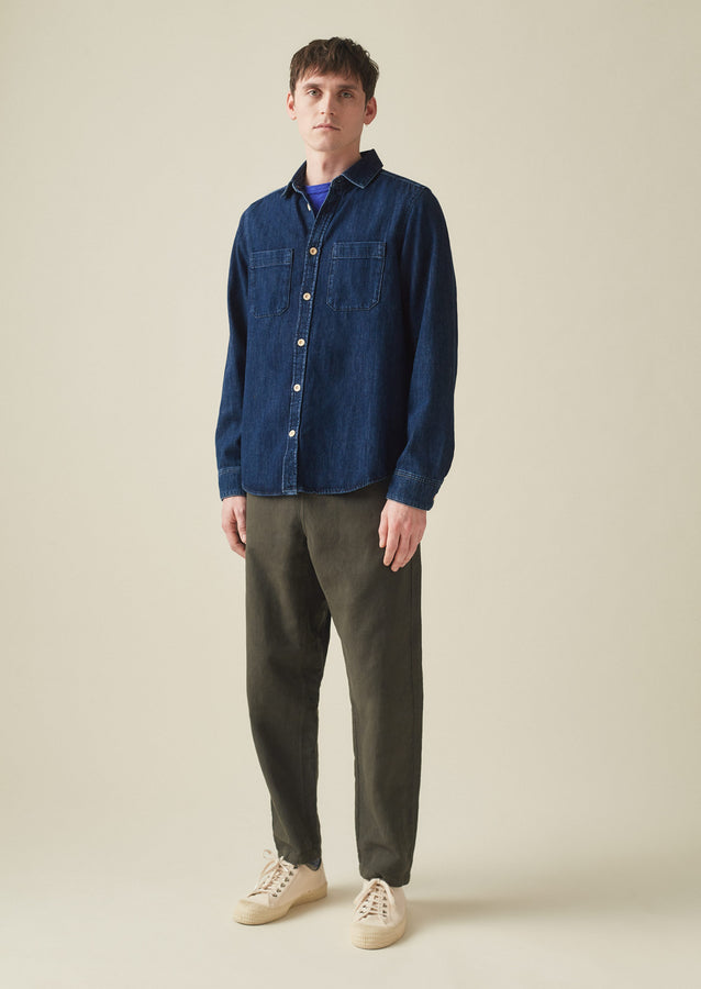 Patch Pocket Denim Shirt | Indigo