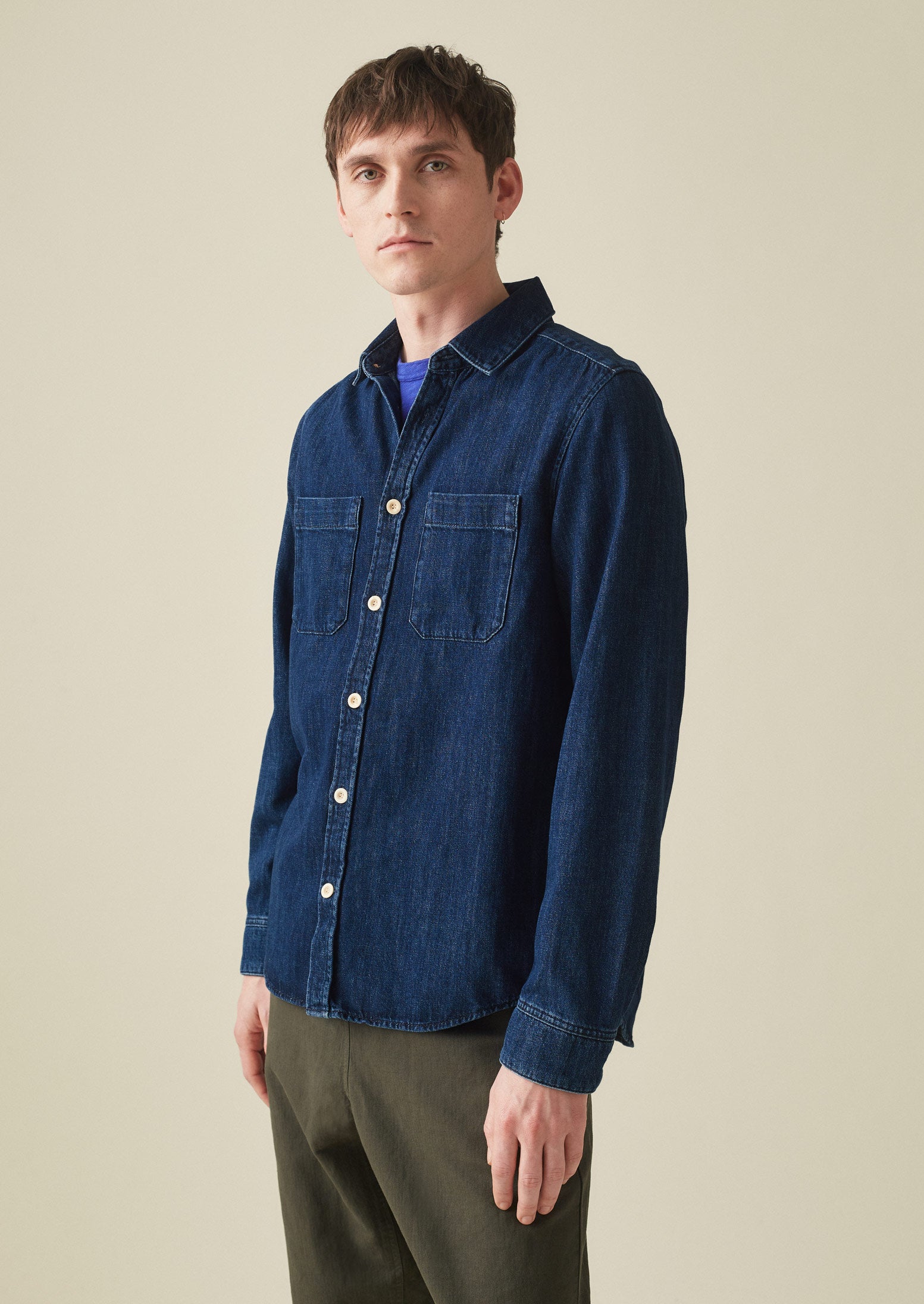 Patch Pocket Denim Shirt | Indigo