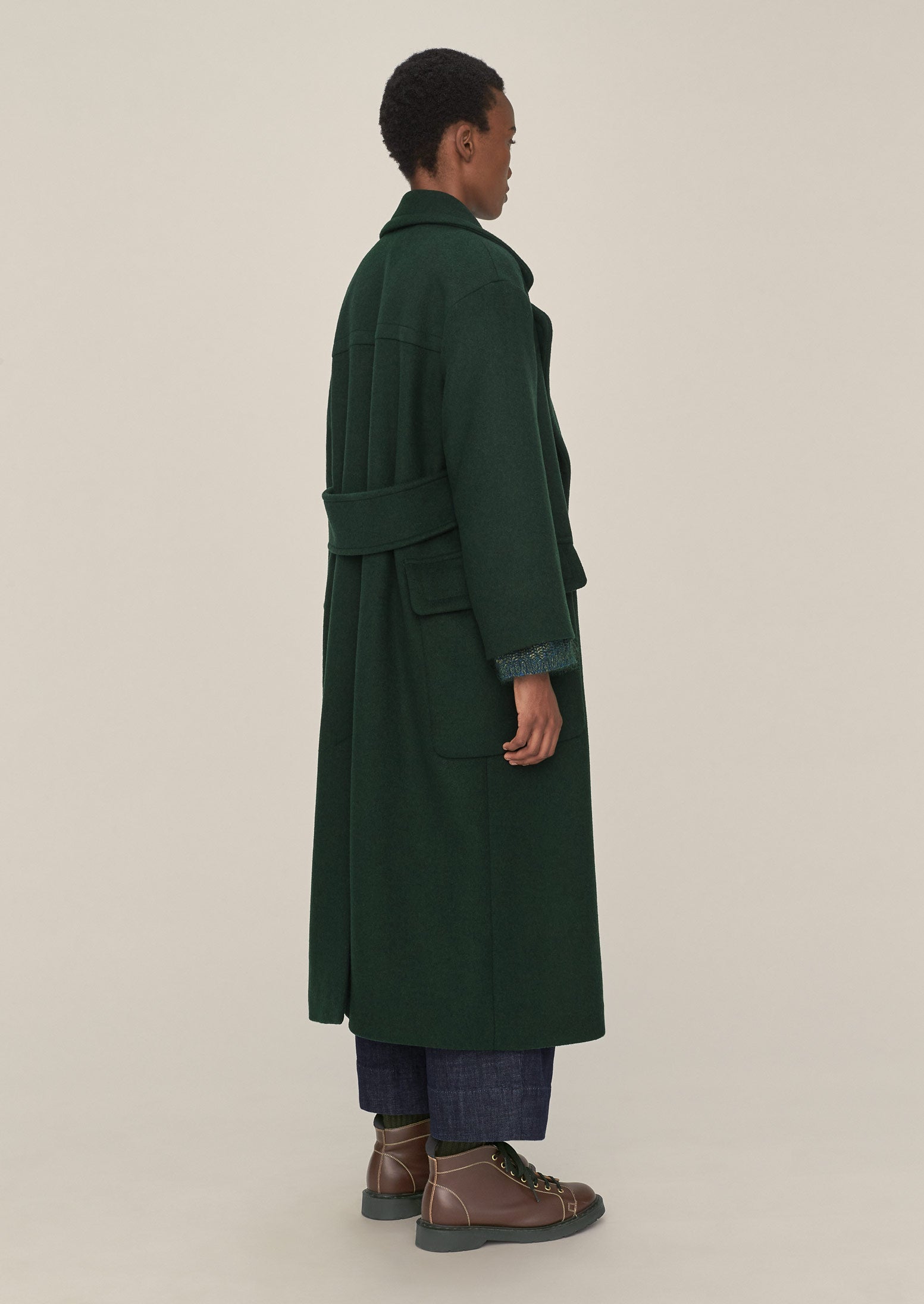 Double Faced Melton Overcoat | Forest Marl