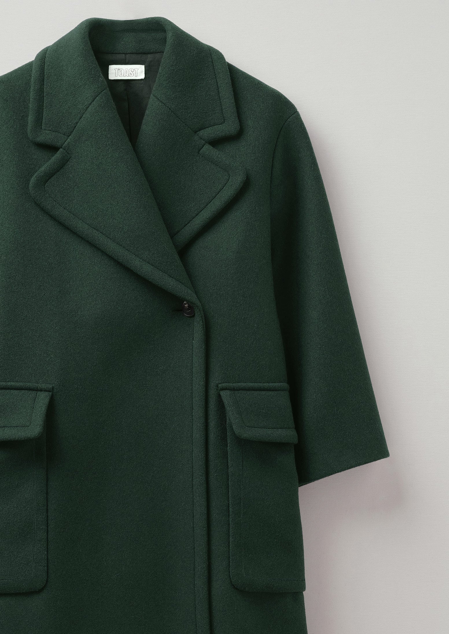 Double Faced Melton Overcoat | Forest Marl