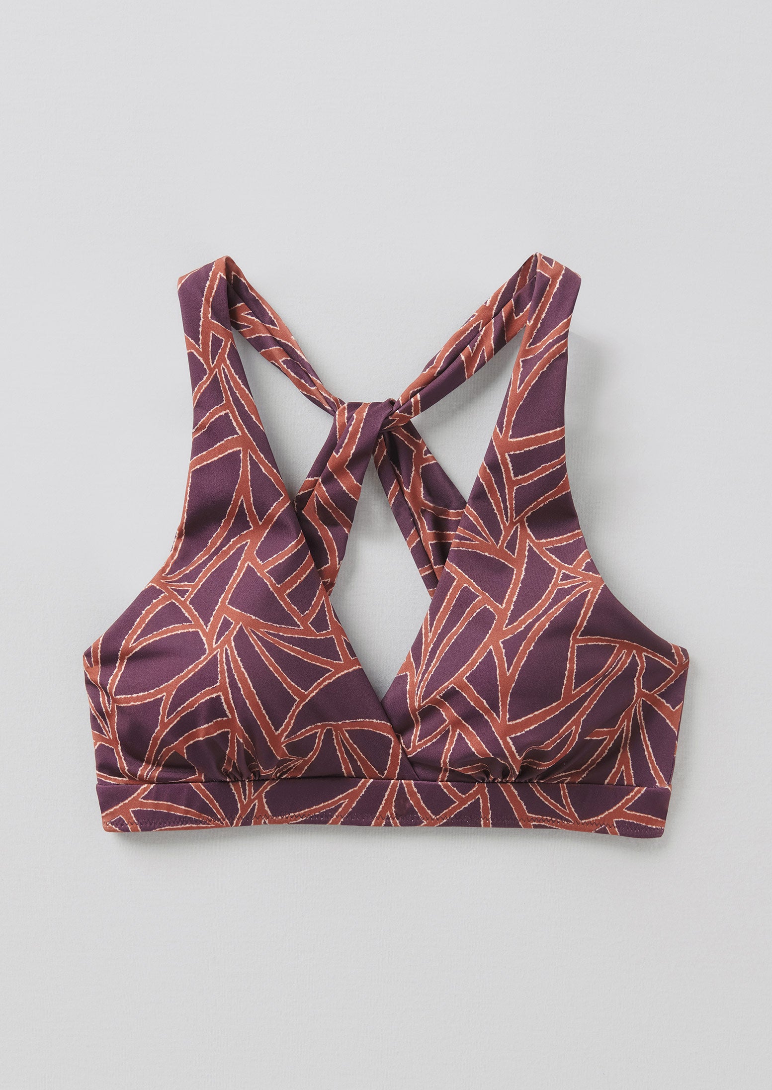 Recycled Grain Print Bikini Top | Plum