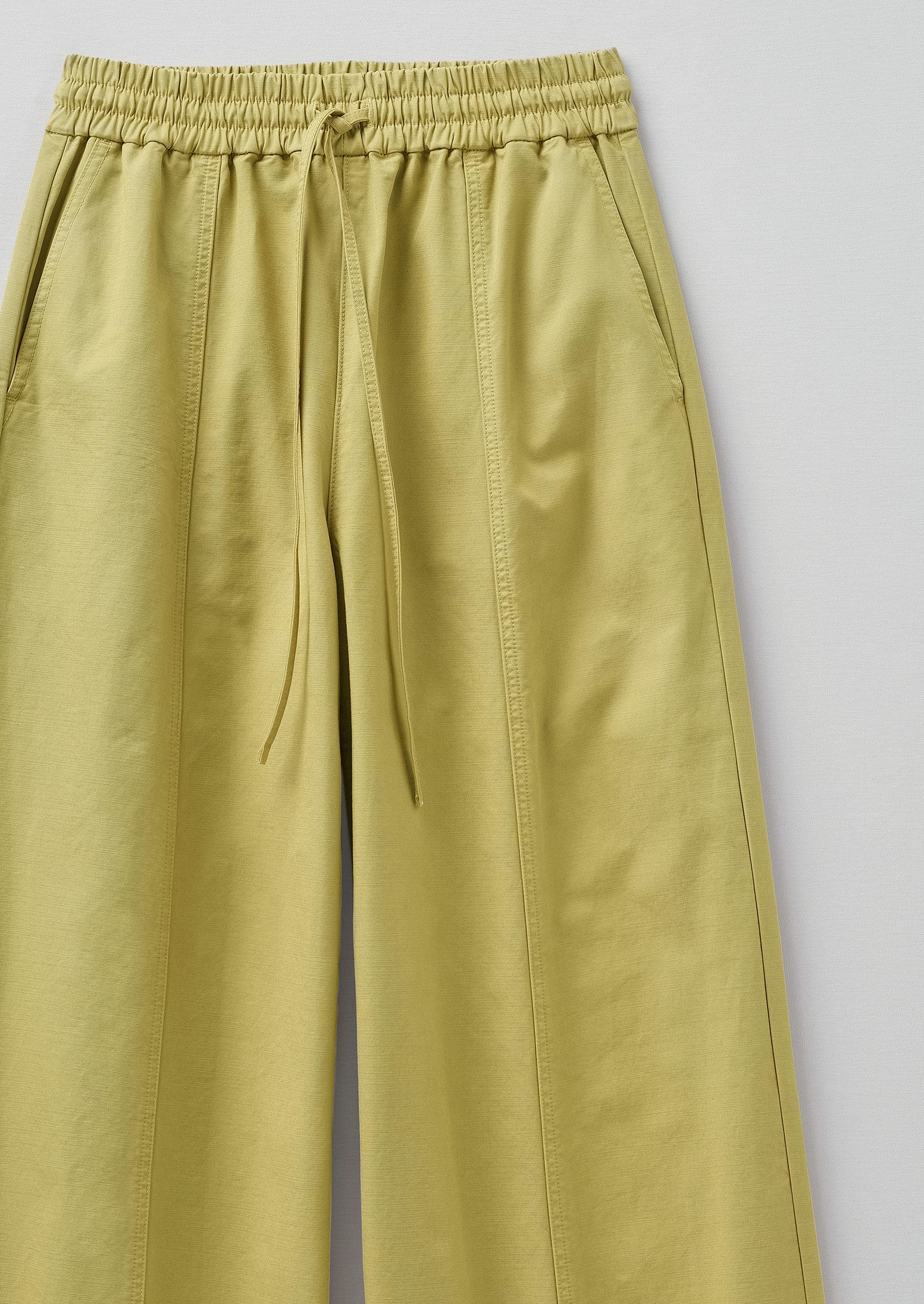 Wide Leg Cotton Trousers | Fawn