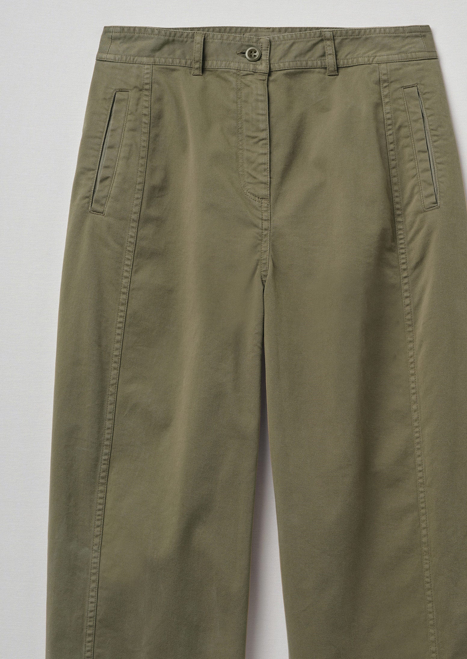 Kathe Flat Front Cotton Twill Trousers | Dark Pear