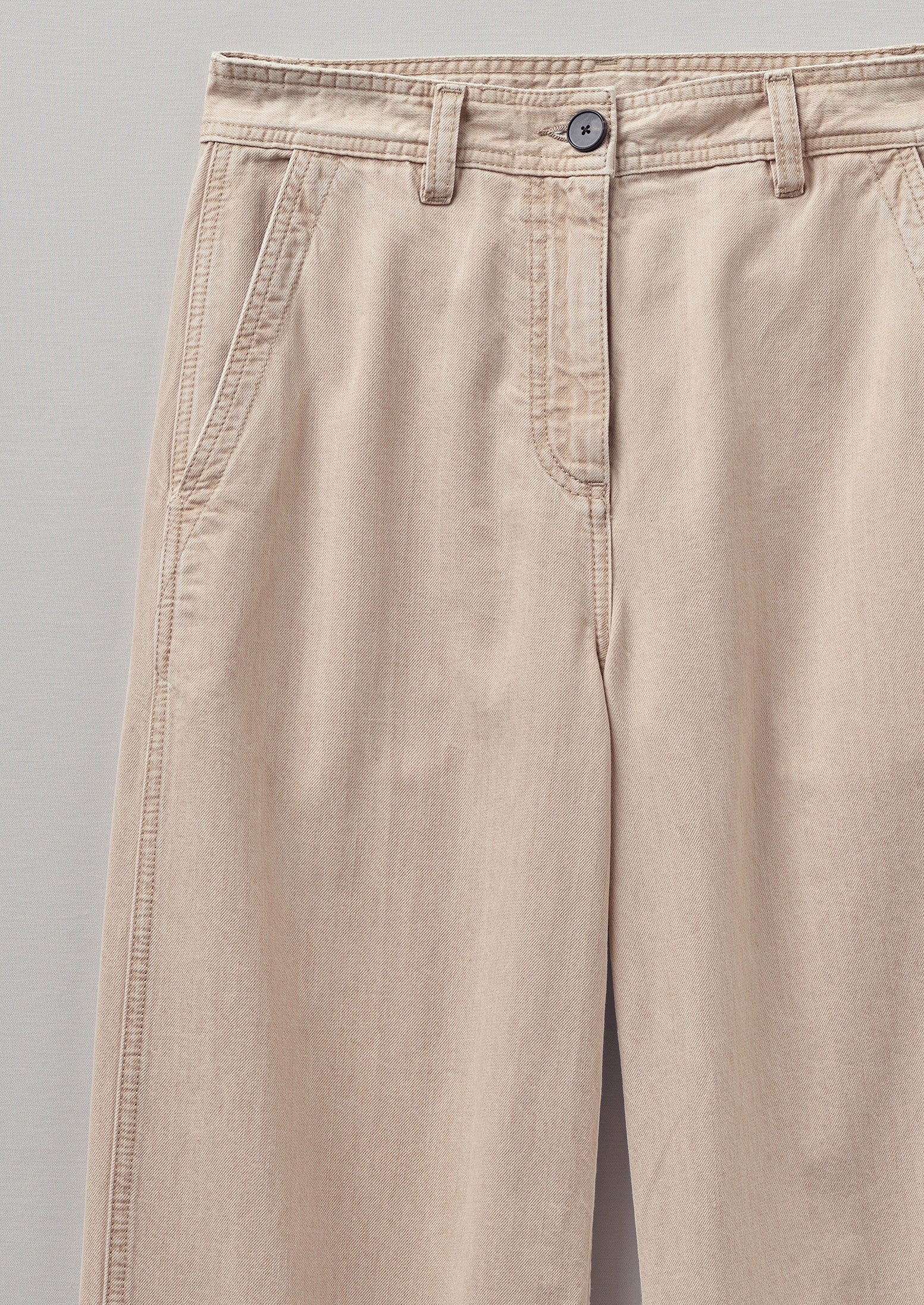 Flat Front Denim Trousers | Clay