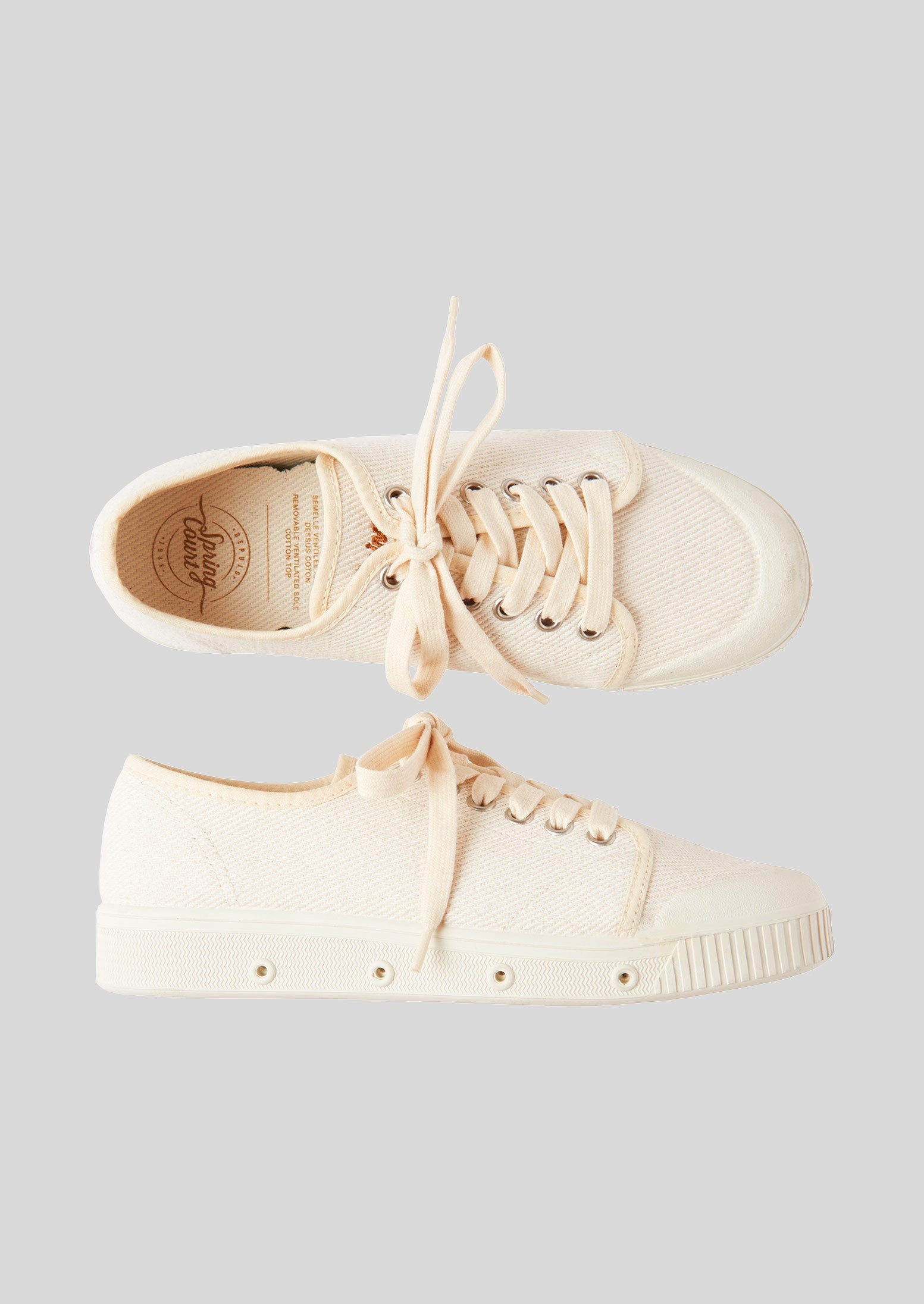 Spring Court Twill Plimsolls | Ecru