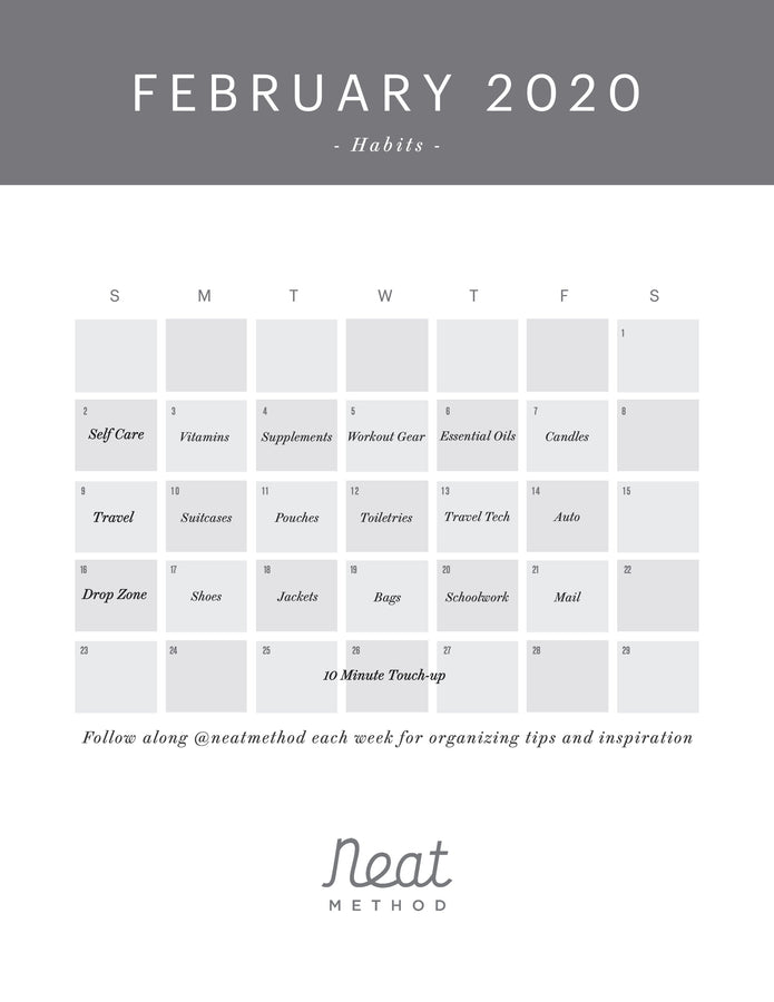 February Organizing Calendar