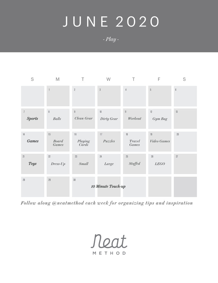 June Organizing Calendar
