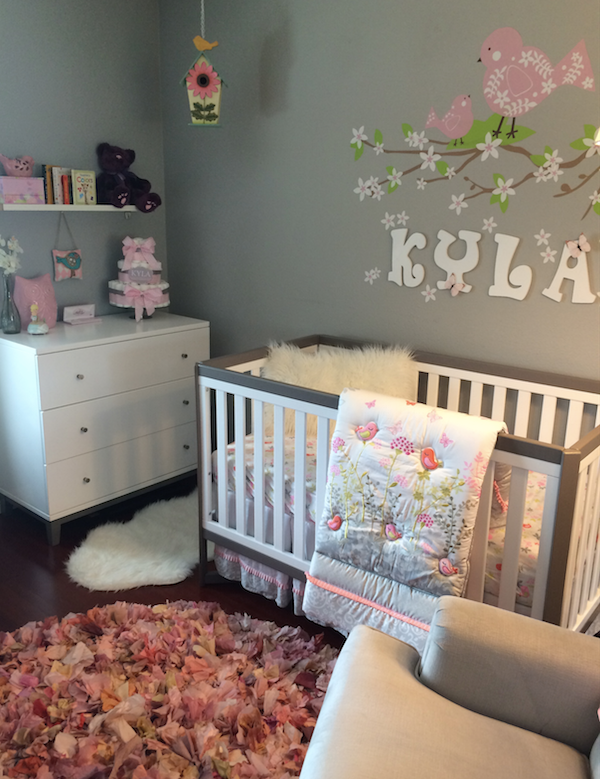 baby, baby girl, nursery, organized nursery, baby room, baby girl style, baby girl decor, grey and pink, organized home, home organizer, professional organizer, home organizer, San Diego, Orange county, the NEAT life, NEAT Method, Katie Koetnje