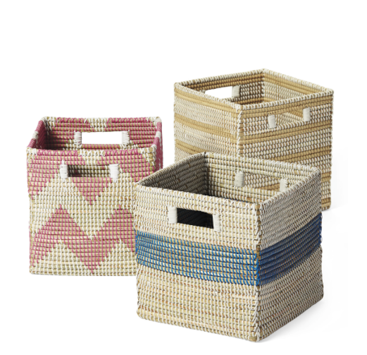 modern baskets, serena and lily decor, serena and lily baskets, baskets, organizing, neat method, professional organizers, home organizing