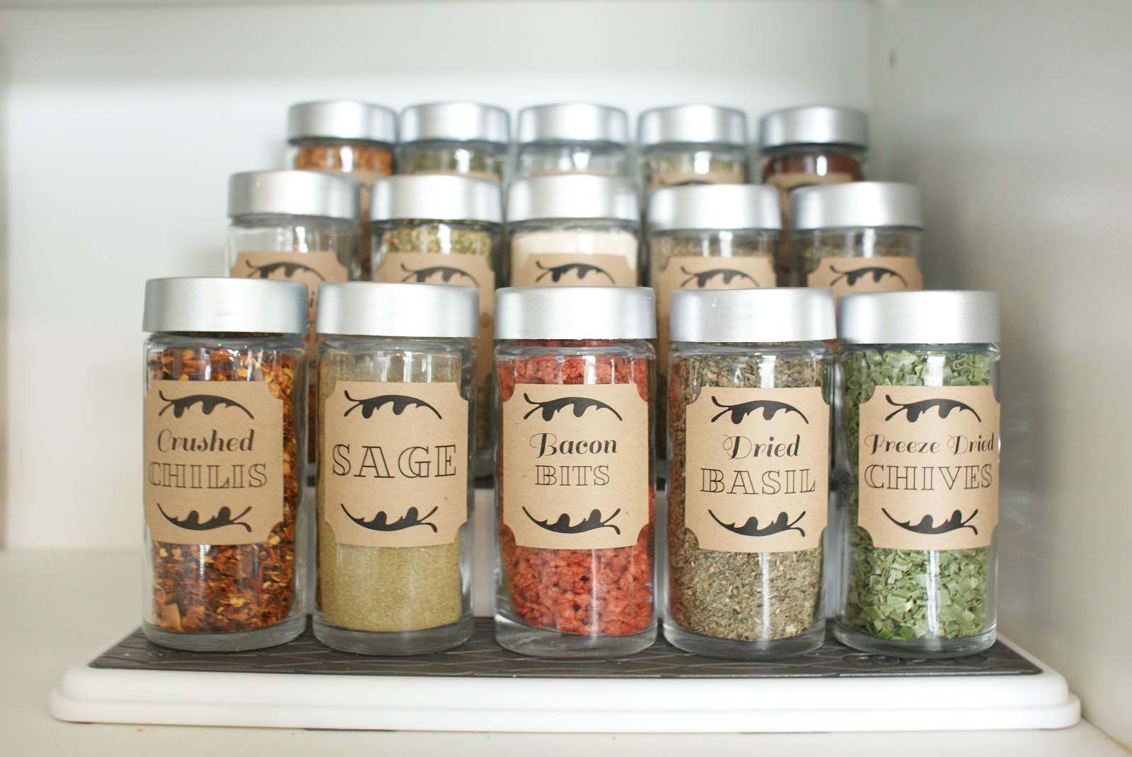 Spice cupboard, spice rack, spice organizer, DIY, Tiered spice Rack, Pinterest