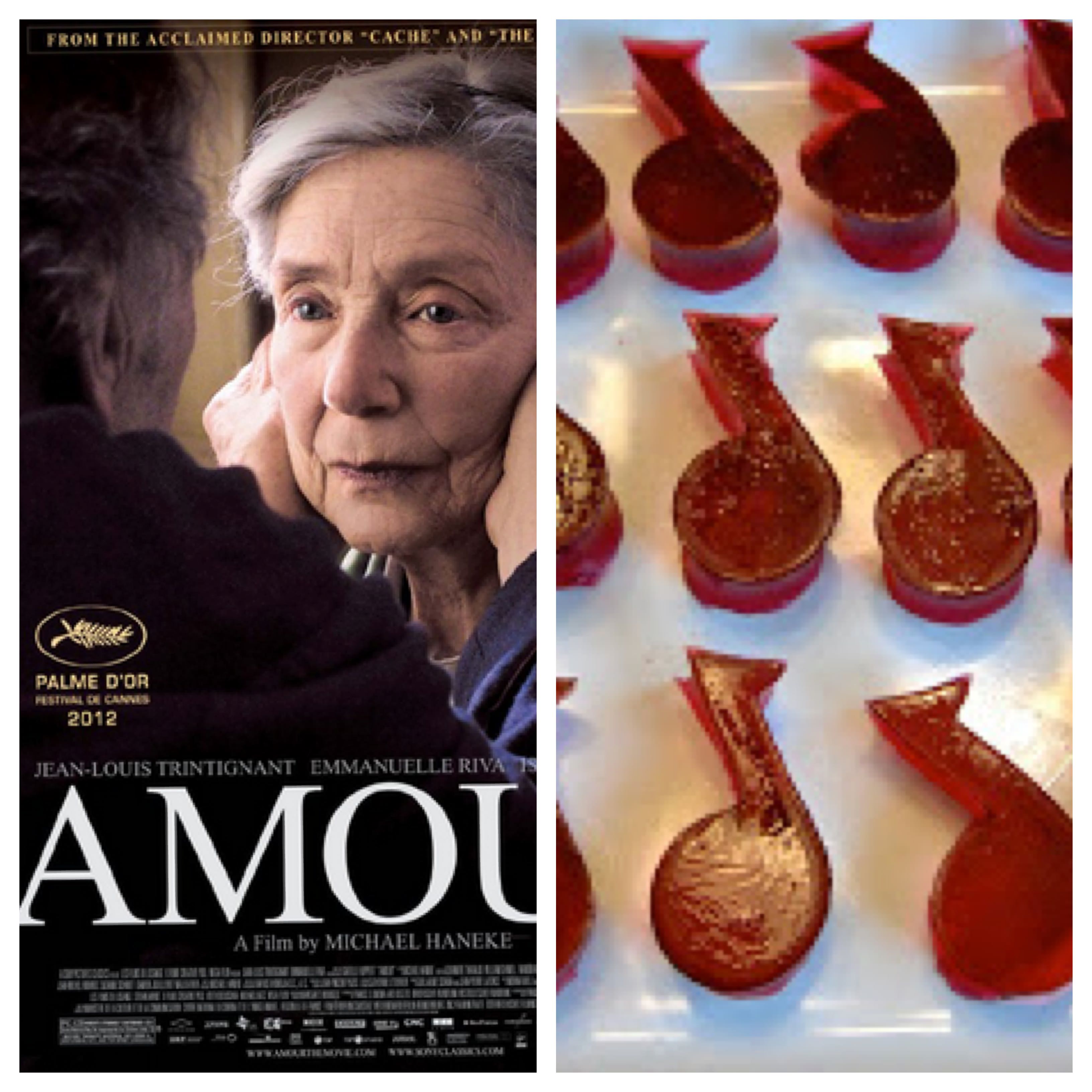 amour, jello, music note jello, music note jello recipe, oscar nominees, best picture oscar nominees, oscar party ideas, oscar theme party, oscar party