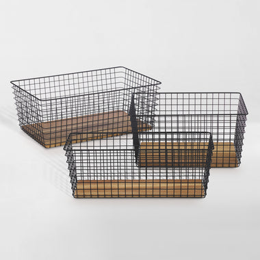 Neat Method Metal Grid Basket - Black - Size Large