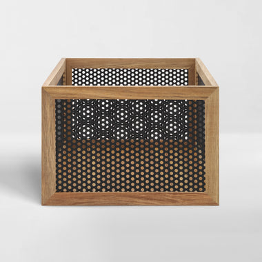 Perforated Acacia Baskets - Black