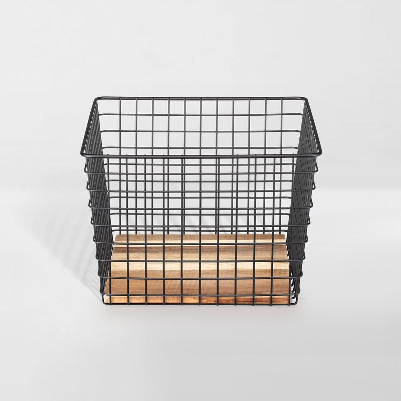 Mini Grid Black Hand Towel