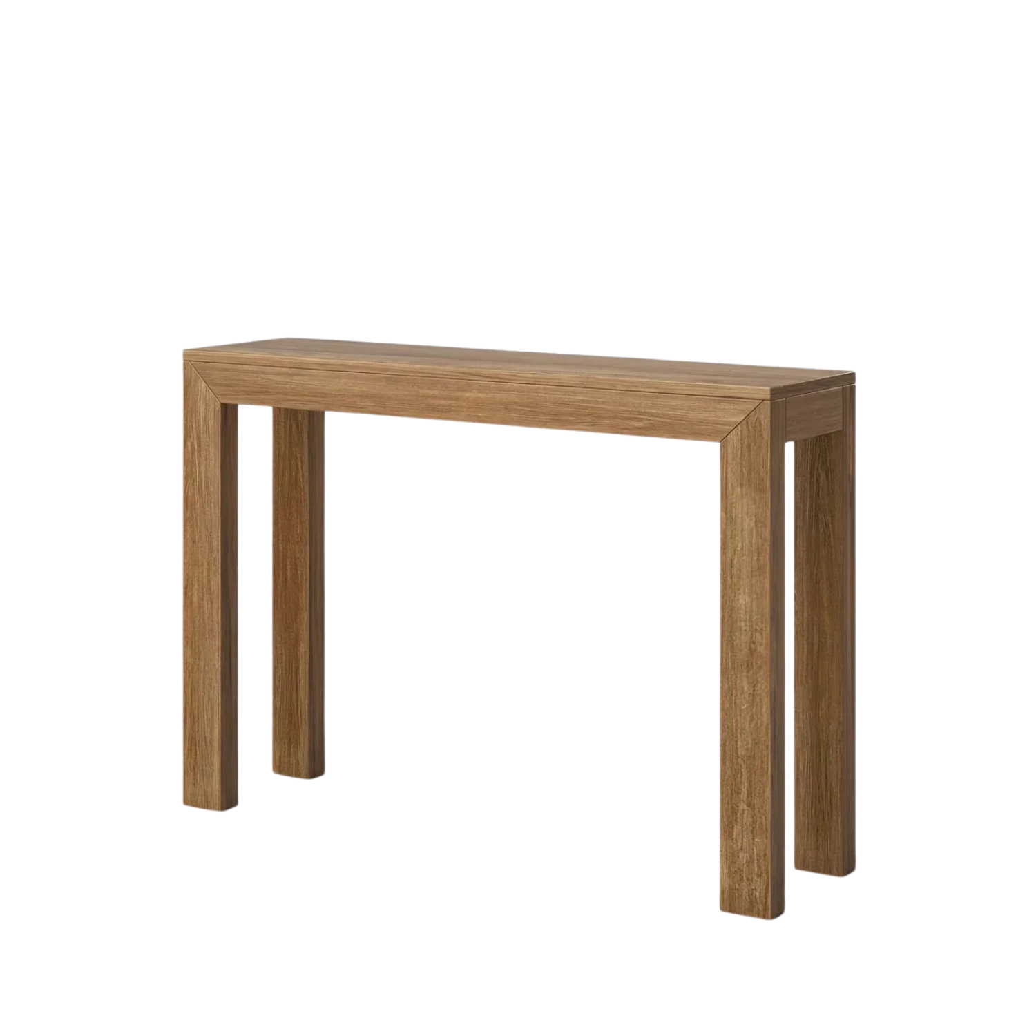 Solid Wood Modern Accent Console Table / Sofa Table in Medium Brown Pecan Finish