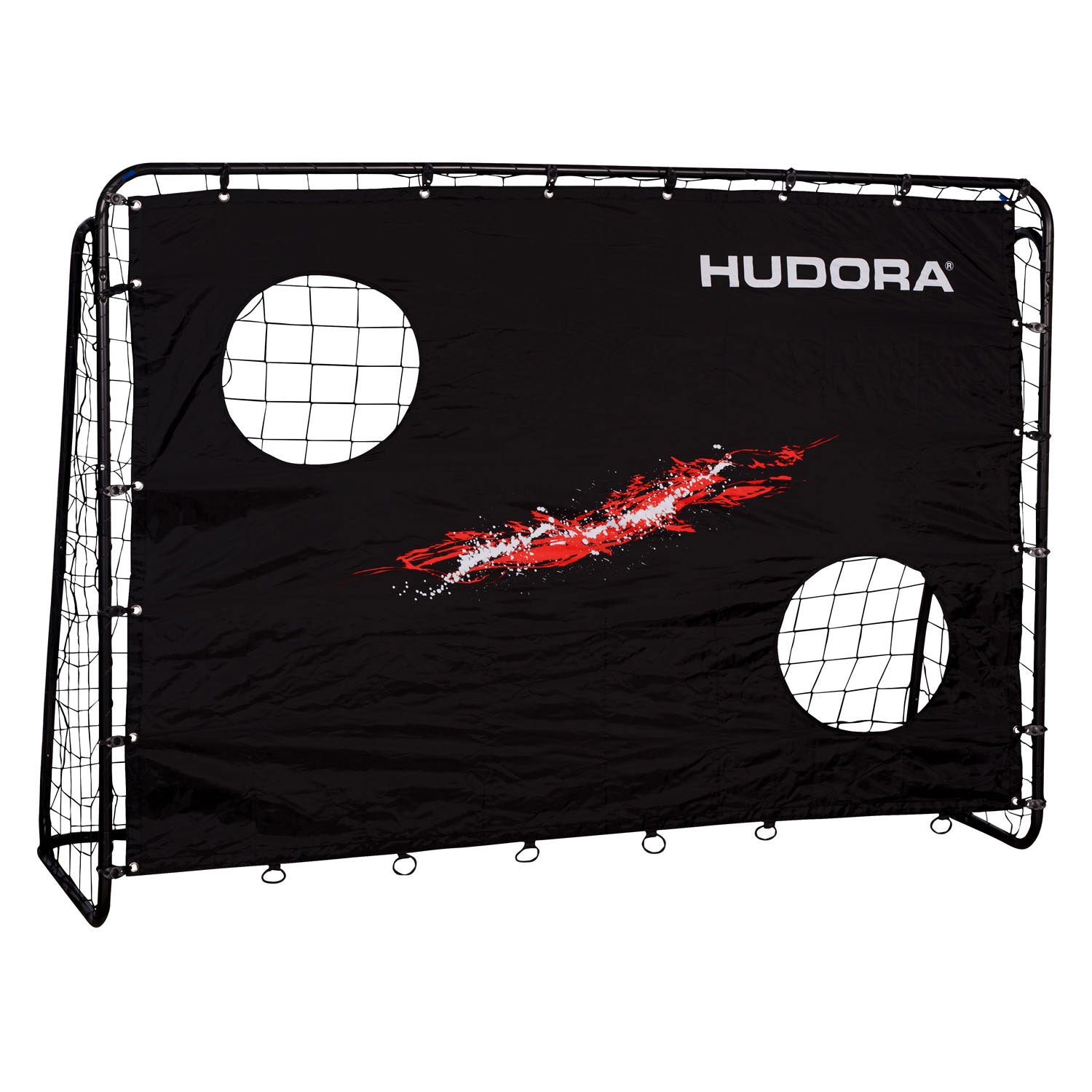 Hudora Black voetbaldoel met trainer wand 213x152