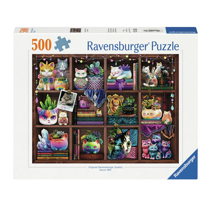 Ravensburger puzzel Cubby Cats and Succulents - Legpuzzel - 500 stukjes