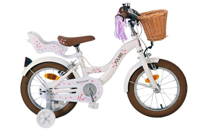 Volare Blossom Kinderfiets Meisjes 14 inch Wit Twee Handremmen