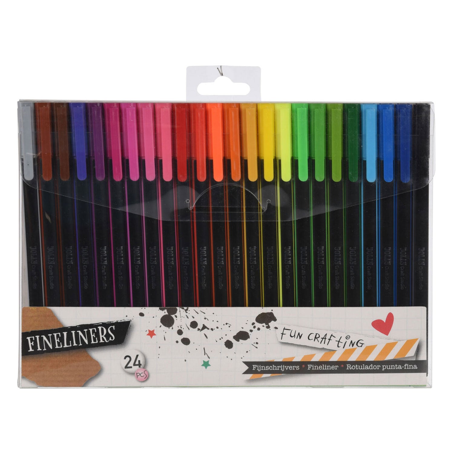JOLLY Craft Studio - Fineliners Kleur - Fineliners Zwart - Fijnschrijvers - 24 kleuren - Fineliners set
