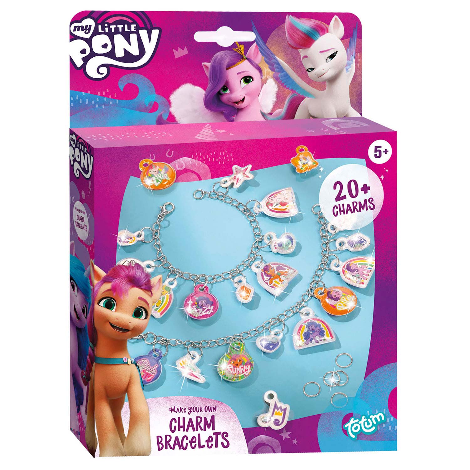 Totum My Little Pony vrolijke glitter bedel armbandjes maken sieraden set met glitter bedels knutselen