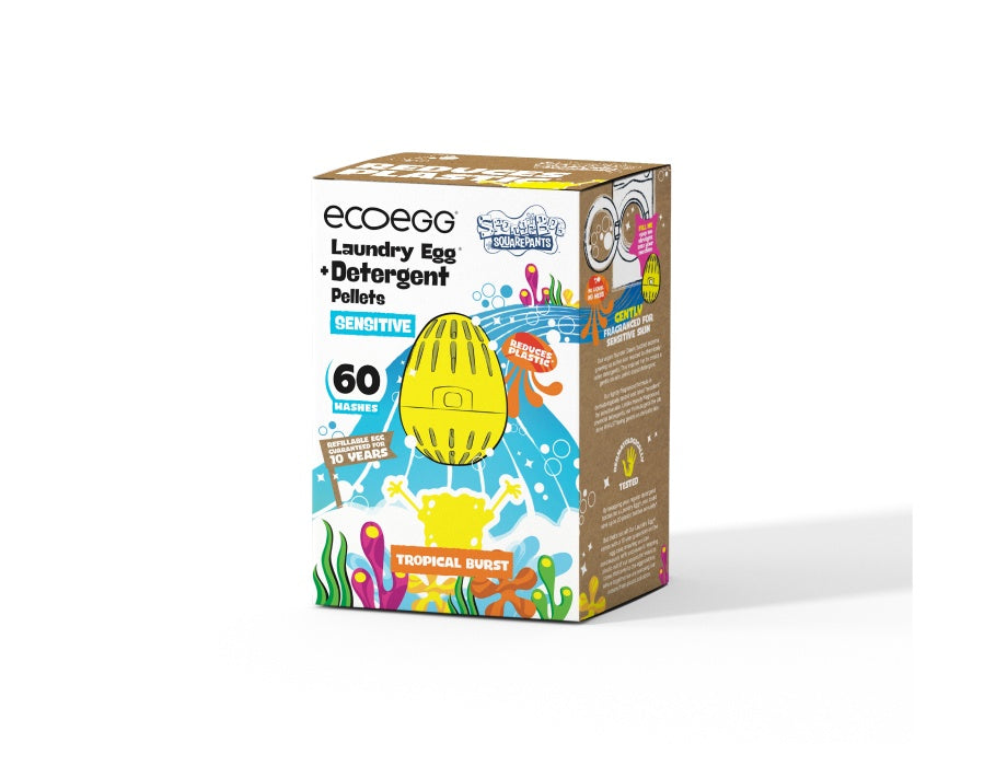 EcoEgg EcoEgg Laundry SpongeBob Tropical Burst Sensitive 60 Wasjes