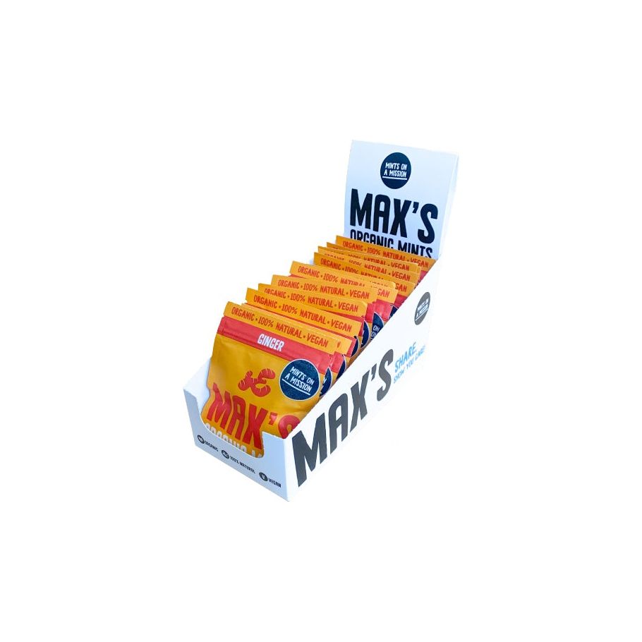 Max Organic Mints Lemon Mints Display 12 stuks (17gr)