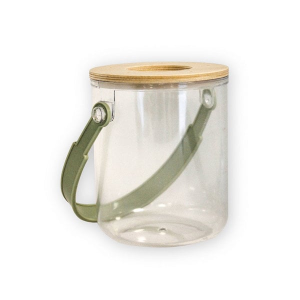 Insectenpot met vergrootglas