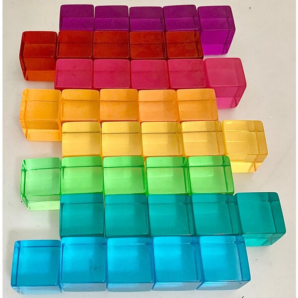 Papoose Toys Bright Lucite Cubes/40pc