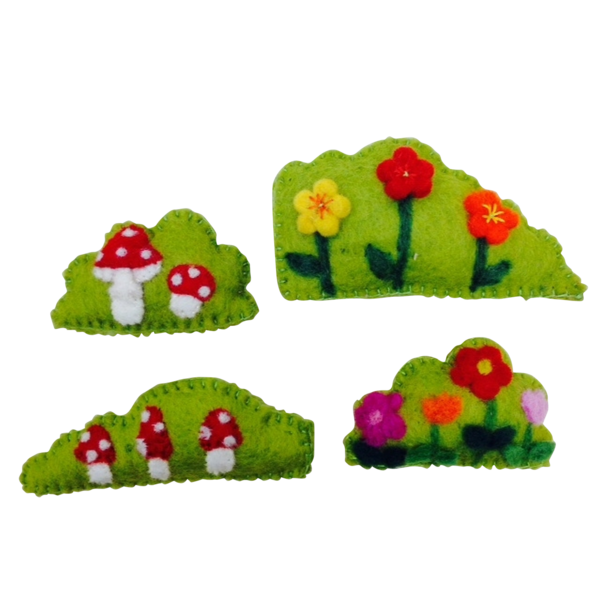 Papoose Toys Bushes Flower/Toadstool/4