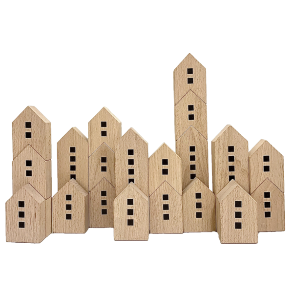 Papoose Toys City Scape Blocks/22pc