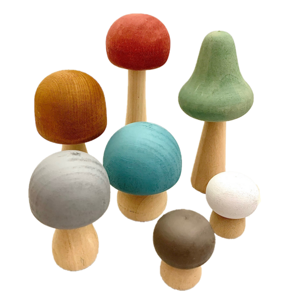 Papoose Toys Earth Mushrooms/7pc