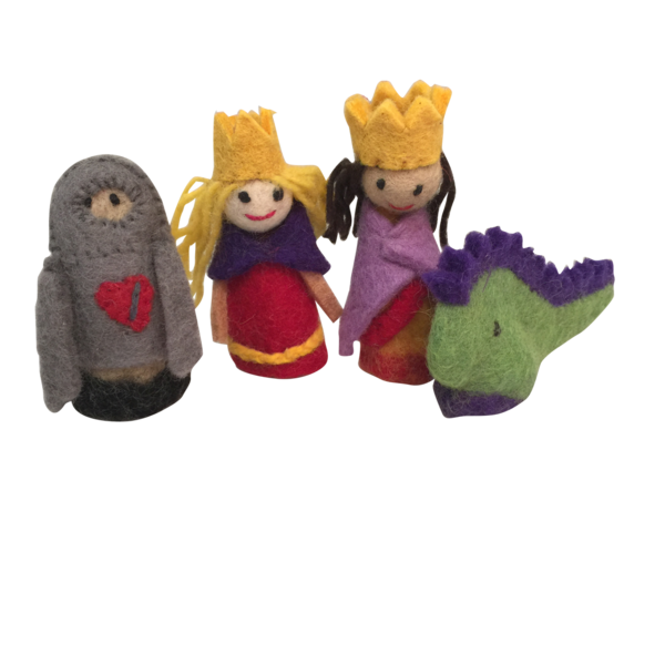 Papoose Toys Finger Puppets King Queen/4pc